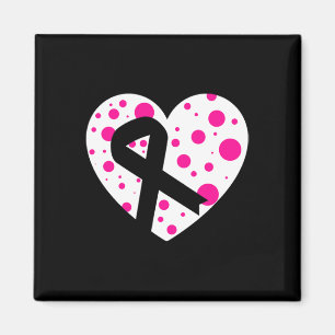 Spread Love with Graphic Heart Pink Ribbon World C Magneet