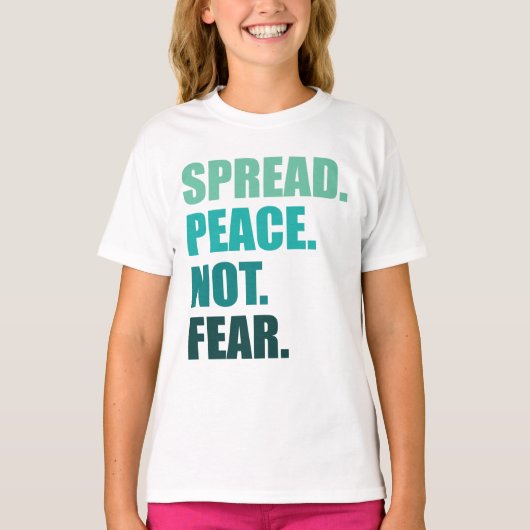 Spread Peace not Angst Green Text T-shirt (Voorkant)