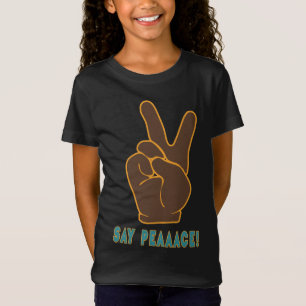 Spread Peace not Angst Hand Sign Kinder Girls T-Sh T-shirt