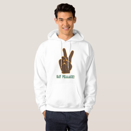 Spread Peace not Angst Hand Sign Mannen Hoodies (Voorkant volledig)