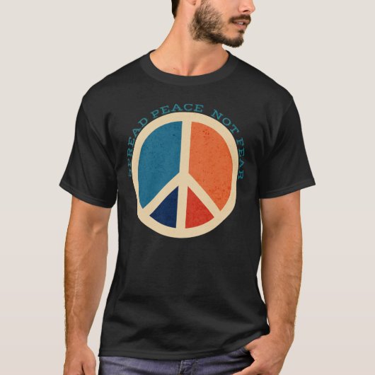 Spread Peace not Angst Vredessymbool T-shirt (Voorkant)