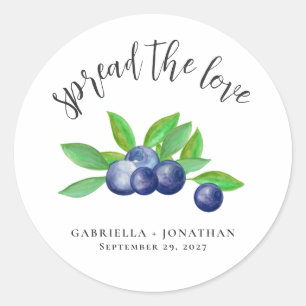 Spread The Love Blueberry Jam Huwelijksgunst Ronde Sticker