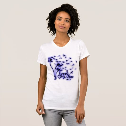 Spread The Love Dandelions and Dragonflies T-shirt (Voorkant volledig)