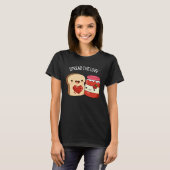 Spread the Love Funny Jam and Bread Pun Dark BG T-shirt (Voorkant volledig)
