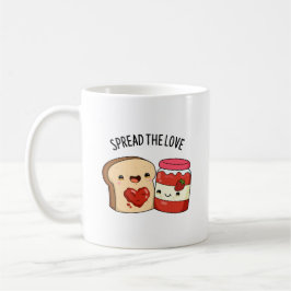 Spread the Love Funny Jam and Bread Pun Koffiemok