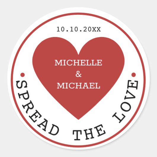 Spread the Love Jam Jelly Jar Favor Ronde Sticker (Voorkant)