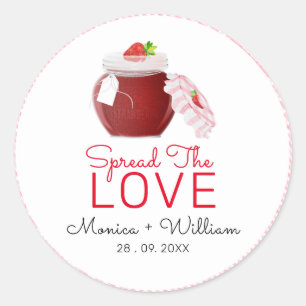 Spread the Love Strawberry Jam   Weddenschap Ronde Sticker