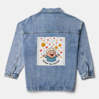 Spread the Smiles – Schattigee en vrolijke Doodle  Denim Jacket