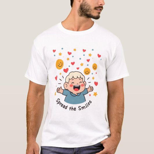 Spread the Smiles – Schattigee en vrolijke Doodle T-shirt (Voorkant)