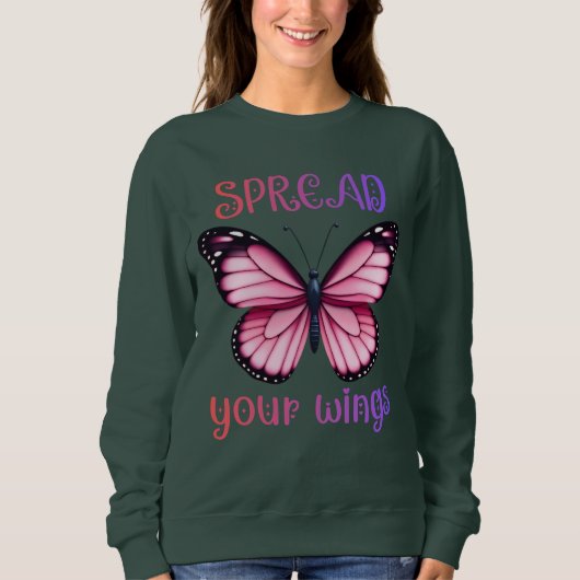 Spread Your Wings – Inspirational Butterfly Trui (Voorkant)