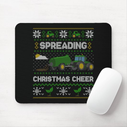 Spreading Christmas Cheer Farming Tractor Ugly Swe Muismat (Met muis)