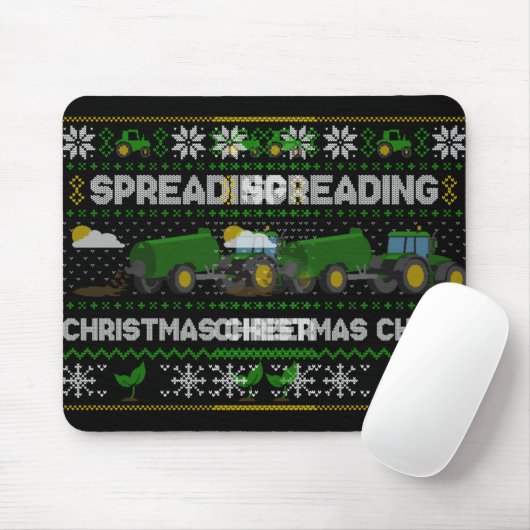 Spreading Christmas Cheer Farming Tractor Ugly Swe Muismat (Met muis)