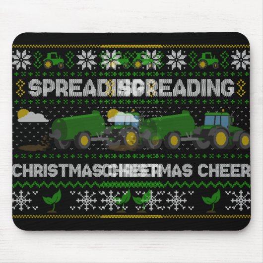 Spreading Christmas Cheer Farming Tractor Ugly Swe Muismat (Voorkant)