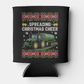 Spreading Xmas Cheer Farming Tractor Ugly Sweat Blikjeskoeler (Voorkant)