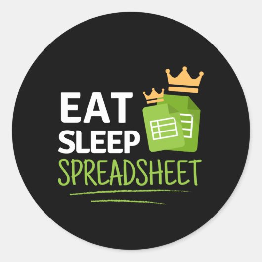 Spreadsheet Classic Round Sticker (Devant)