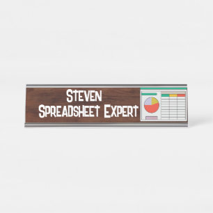 Spreadsheet Expert - leuk, nieuw Bureau Naambordje
