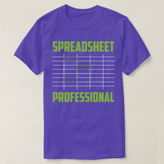 Spreadsheet Professional Work Table Accounting 2 T-shirt (Design voorkant)