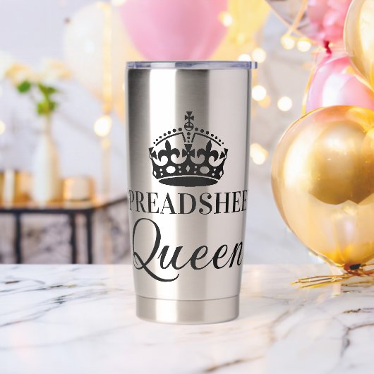 Spreadsheet Queen Funny Quotes Geïsoleerde Drinkbeker (Vrijgezellenfeest)