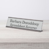 Spreadsheet Sorcerer Gray Silver Bureau Naambordje (Voorkant)