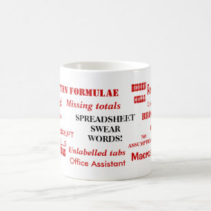 Spreadsheet Swear Words Funny Excel User Joke Koffiemok