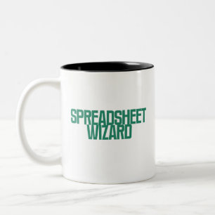 Spreadsheet Tovenaar Excel Data Magiër Ontwerp Tweekleurige Koffiemok