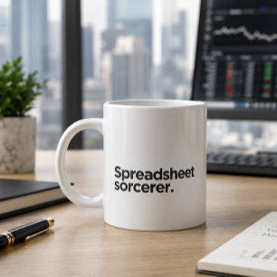 Spreadsheet Tovenaar Grappig Cadeau voor Collega Extra Grote Beker