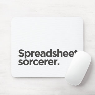 'Spreadsheet tovenaar.' Grappige verjaardag colleg Muismat