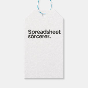 'Spreadsheet tovenaar.' Grappige verjaardag voor c Cadeaulabel