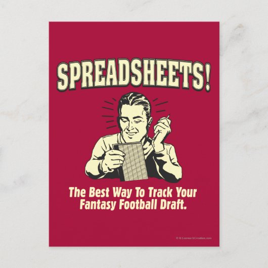 Spreadsheets volgen: Concept van uw Fantasy-Footba Briefkaart (Voorkant)
