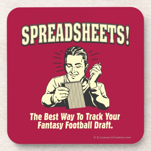 Spreadsheets volgen: Concept van uw Fantasy-Footba Drankjes Onderzetter (Voorkant)