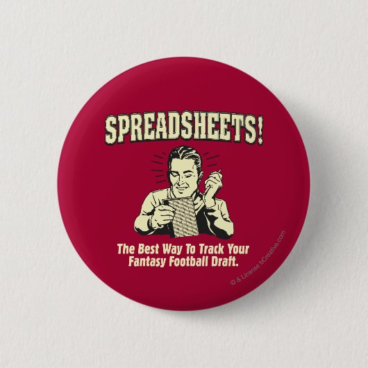 Spreadsheets volgen: Concept van uw Fantasy-Footba Ronde Button 5,7 Cm (Voorkant)