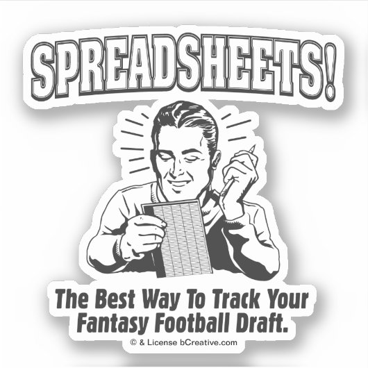 Spreadsheets volgen: Concept van uw Fantasy-Footba Sticker (Voorkant)