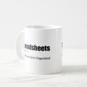 Spreadsheets waar chaos een georganiseerde account koffiemok (Voorkant links)