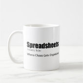Spreadsheets waar chaos een georganiseerde account koffiemok (Links)
