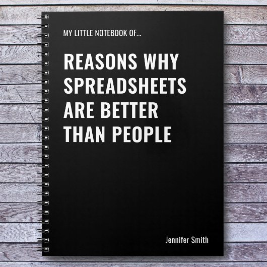 Spreadsheets zijn beter grappige accountant notitieboek