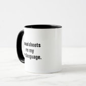 Spreadsheets zijn mijn liefde Taal Grappig Enginee Mok (Voorkant links)