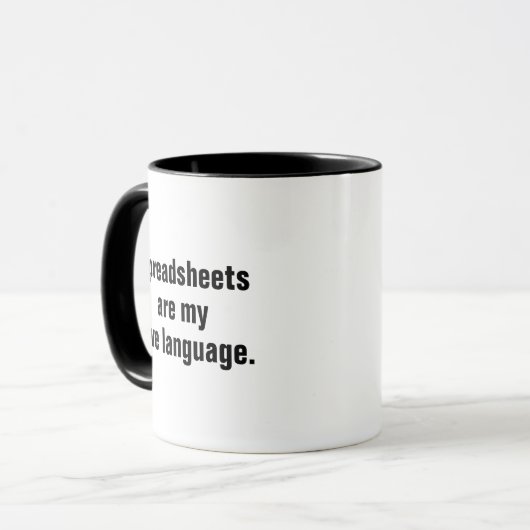 Spreadsheets zijn mijn liefde Taal Grappig Enginee Mok (Voorkant links)