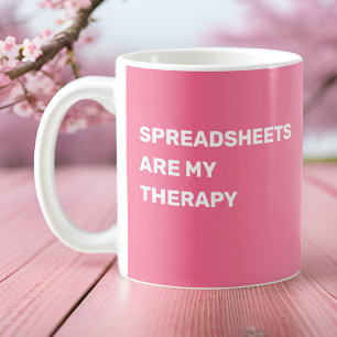 Spreadsheets zijn mijn therapie - Gradient Pink Koffiemok