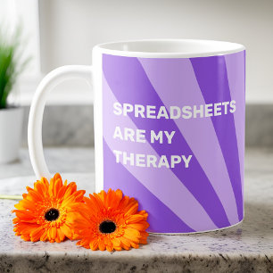 Spreadsheets zijn mijn therapie Paarse Koffiemok