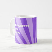 Spreadsheets zijn mijn therapie Paarse Koffiemok (Voorkant links)