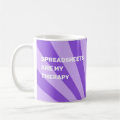 Spreadsheets zijn mijn therapie Paarse Koffiemok (Links)