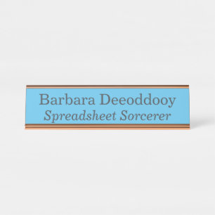 Spreadsheetsorcerer Blauw Bureau Naambordje