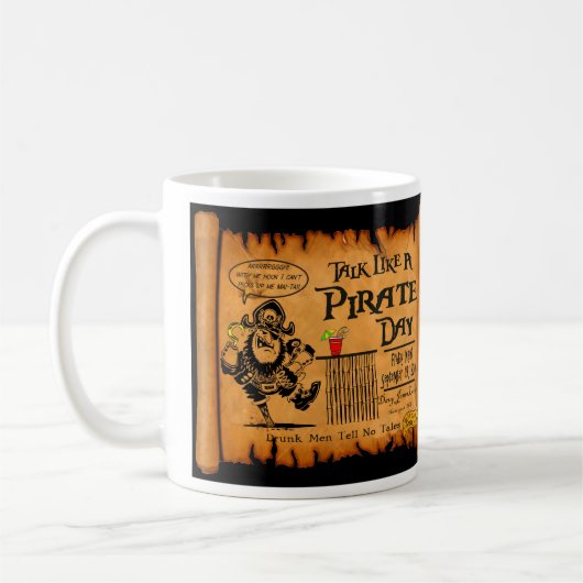 Spreek als een Pirate Day Mok 2008 Rum (Links)