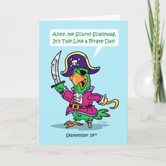 Spreek als een Pirate Day September 19 Parrot Kapi Feestdagen Kaart (Voorkant)