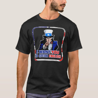 Spreek Engels in Patriottisch Lijst Dark T-Shirt