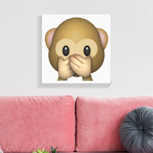 Spreek geen zwarte aap - Emoji Canvas Afdruk (Insitu (Woonkamer))