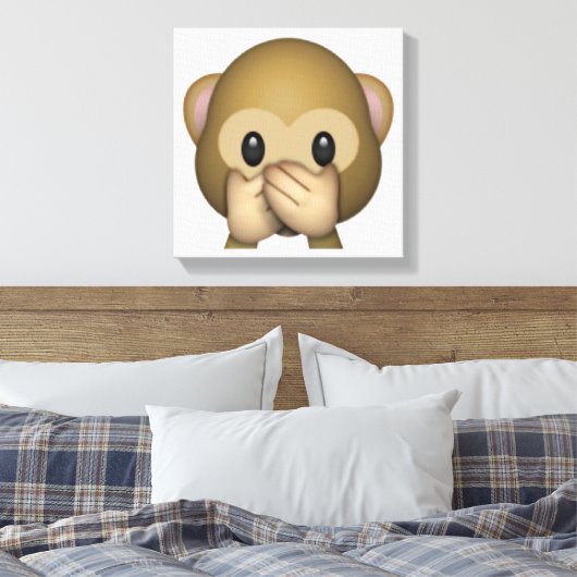 Spreek geen zwarte aap - Emoji Canvas Afdruk (Insitu (Slaapkamer))