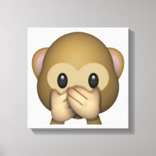 Spreek geen zwarte aap - Emoji Canvas Afdruk