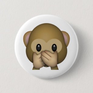 Spreek geen zwarte aap - Emoji Ronde Button 5,7 Cm
