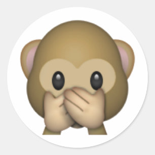 Spreek geen zwarte aap - Emoji Ronde Sticker